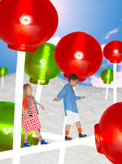 Candy store fashion: Edie in spotted Dior dress