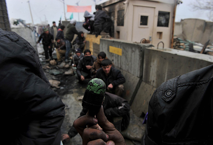 Bagram protest: rubber bullet