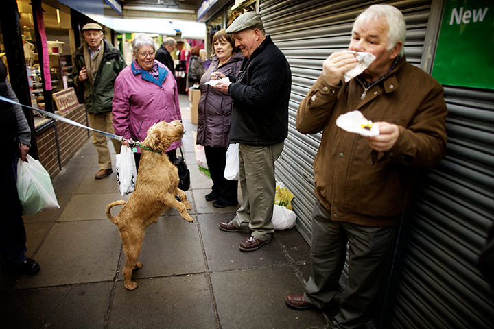 Black pudding stall: Chadwick's customers