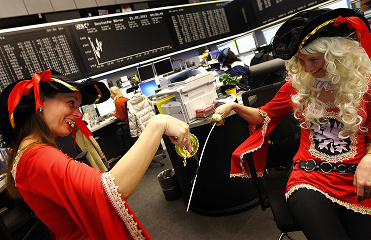 Frankfurt stock exchange: bourse traders