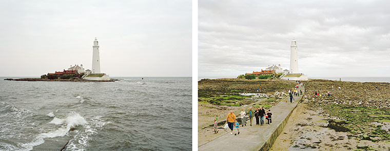 Sea change: tide pictures: St Mary's lighthouse, Northumberland