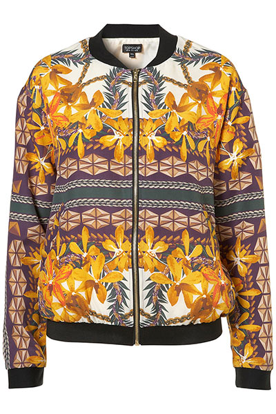 Prints charming: Prints charming graphic print Topshop bomber
