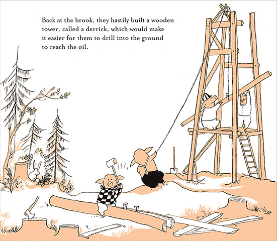 Tomi Ungerer: Illustration from Tomi Ungerer's The Mellops Strike Oil 