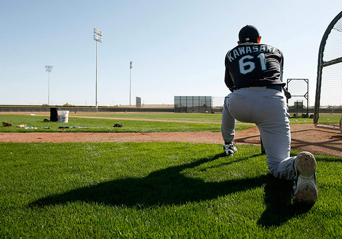 MLB spring training: Seattle Mariners infielder Munenori Kawasaki in Peoria, Arizona
