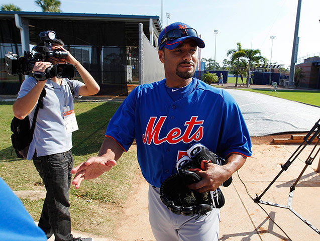 MLB spring training: New York Mets pitcher Johan Santana