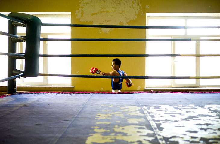 from the agencies: Kieran Doherty in Mongolia - Tugstsogt Nyambayar in a gym in Ulan Bator