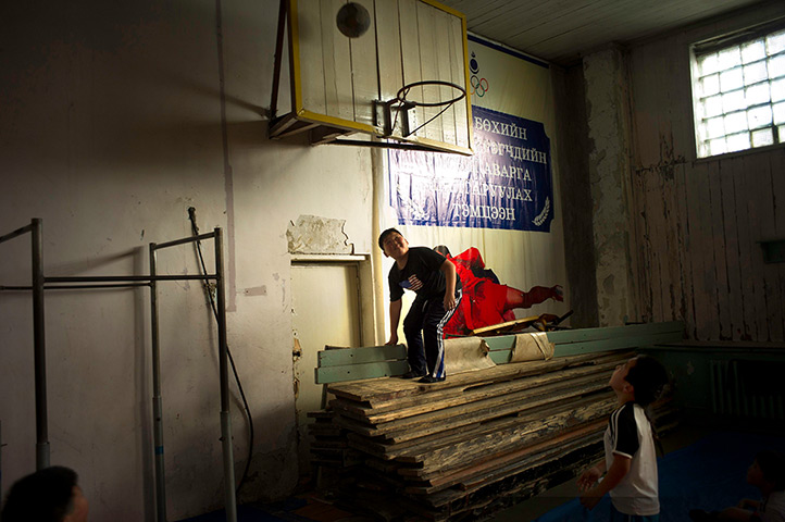 from the agencies: Kieran Doherty at a wrestling gym in Ulan Bator