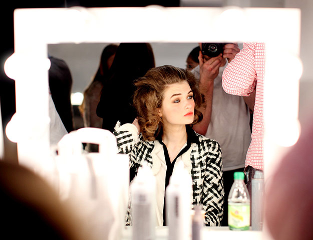 LFW 23 gallery: Model backstage at Issa AW12 show