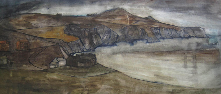 Percy Kelley: Clifftop houses near St David's Pembrokeshire