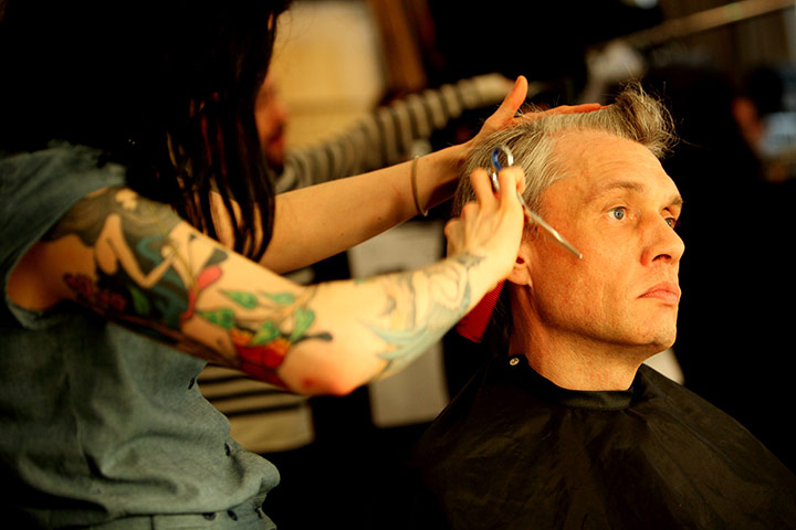 LFW Rake event: Model backstage at Rake AW12 event