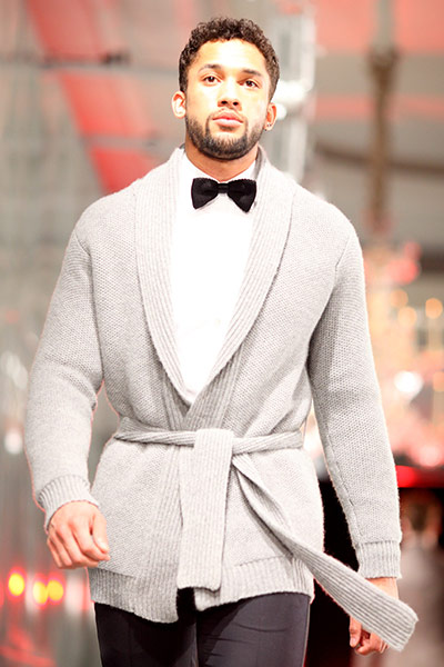 LFW Rake event: Model on runway at Rake AW12 event