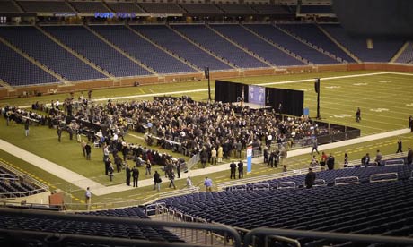 Mitt Romney speaks at Ford Field