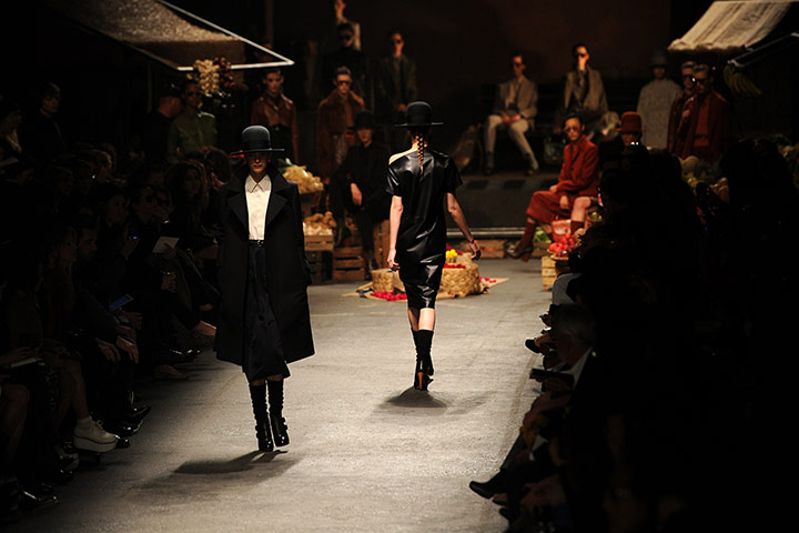 Milan fashion week: Models at the Trussardi show