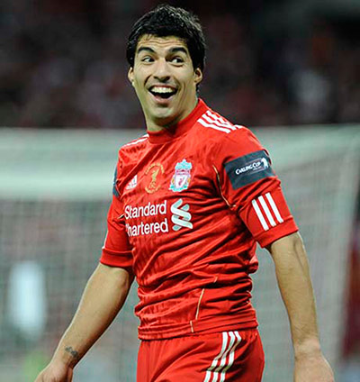 Carling Cup Final: Luis Suarez smiles