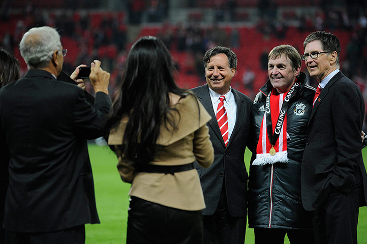 2012 Carling Cup Final: Liverpool chairman Tom Werner, Kenny Dalglish and owner John Henry