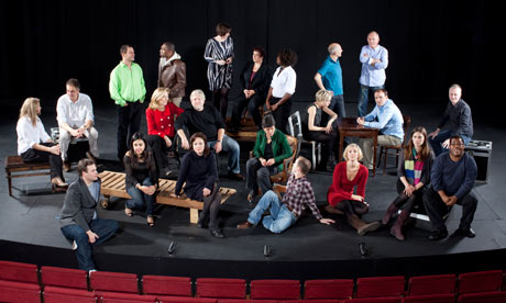 Big group of Theatre directors, actors