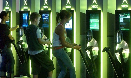 Young people play computer games
