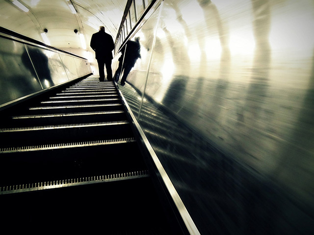 O.F.E. reflections: Green Park, Jubilee Line escalator