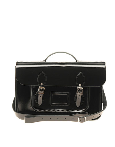 Milan Darkness: Milan Darkness patent black Cambridge satchel