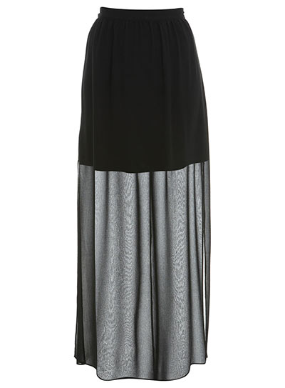 Milan Darkness: Milan Darkness sheer Miss Selfridge maxi skirt
