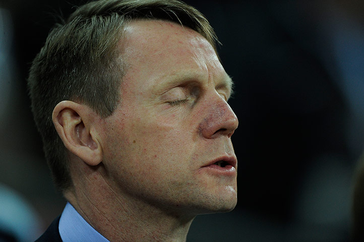England  v Holland: Stuart Pearce during the National Anthem against Holland