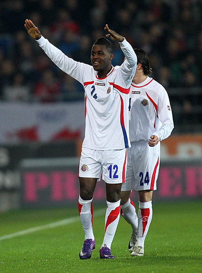 Wales v Costa Rica: Costa Rica's Joel Campbell celebrates after scoring against Wales