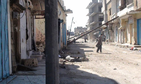 house in homs damaged during a military crackdown