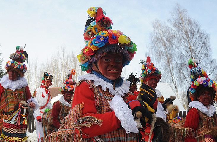 24 hours: Pardubice, Czech Republic: Particpants in the traditional Masopust carnival