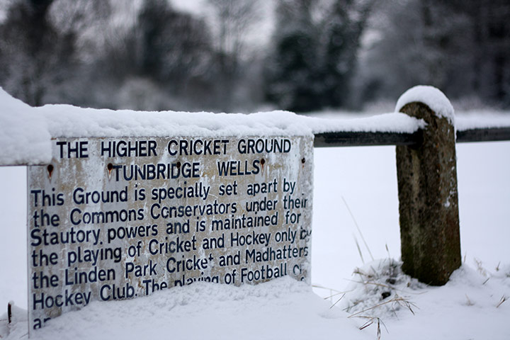 Readers snow pictures: Snow stopped play at Tunbridge Wells cricket ground