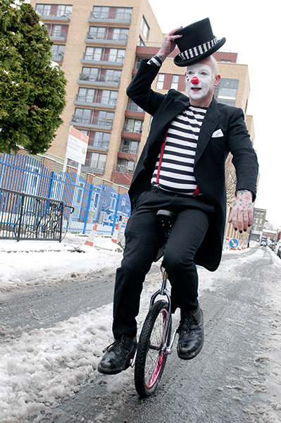 Grimaldi Day: unicyclist