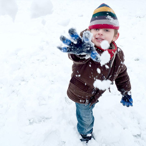 Reader's snow pictures: 'Snowballing mum'