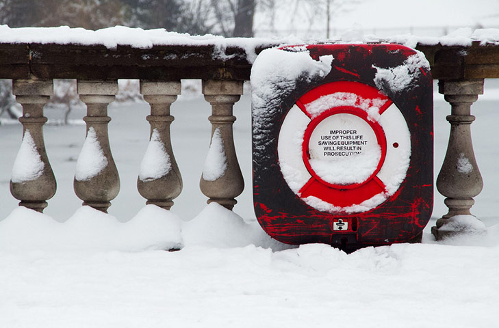 Reader's snow pictures: The Serpentine Bridge in London