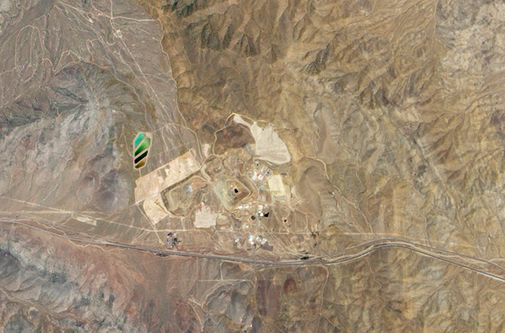 Satellite eye on earth: California's Mountain Pass rare-earth elements Mine in the Mojave Desert