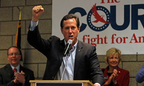 US politics live: Rick Santorum's surge threatens Mitt Romney