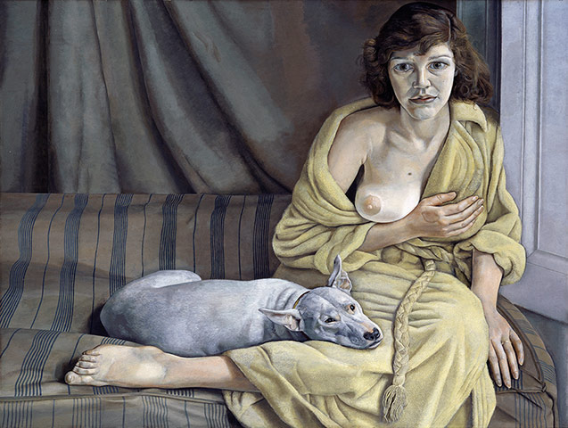 Lucian Freud at NPG: Lucian Freud at National Portrait Gallery - Girl with a White Dog