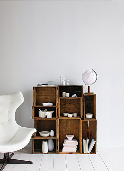 DIY style ideas: Crates shelves 