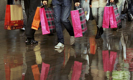 Shoppers with shopping bags