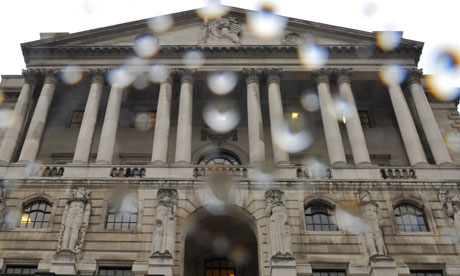 Bank of England in the rain