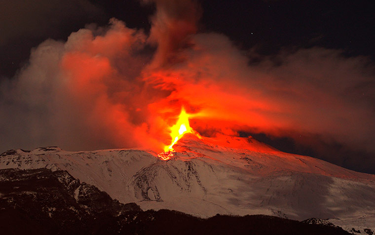Etna Eruption: Mount Etna spews lava on the southern Italian island of Sicily