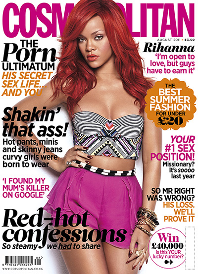 Cosmopolitan magazine: Rihanna, August 2011