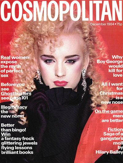 Cosmopolitan magazine: Boy George, December 1984