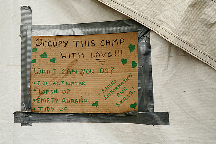 Occupy Finsbury Square: Occupiers in Finsbury Square, London, 29th February 2012