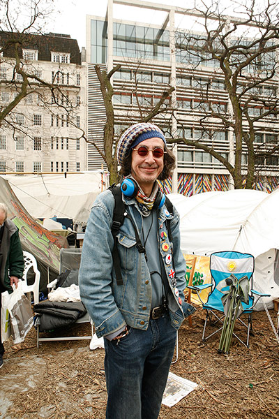 Occupy Finsbury Square: Occupiers in Finsbury Square, London, 29th February 2012