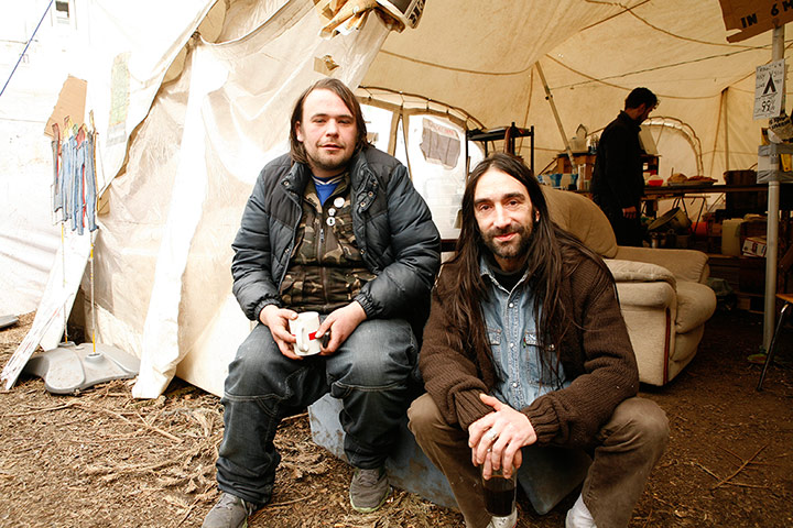 Occupy Finsbury Square: Occupiers in Finsbury Square, London, 29th February 2012
