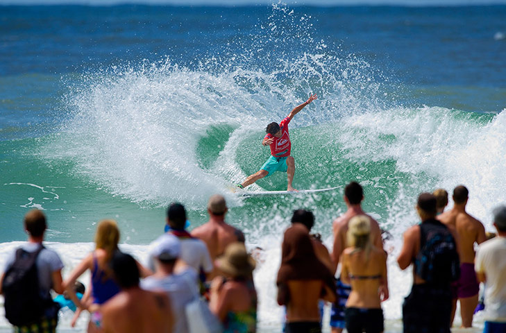 Best of the week: The crowd watches Alejo Muniz of Brazil during the Quiksilver Pro