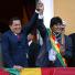 Evo Morales and Hugo Chávez after Morales became Bolivian president, in La Paz 2006