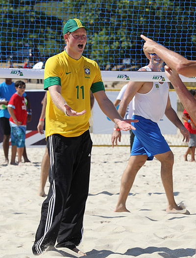Prince Harry on tour: 10 March: Prince Harry plays volleyball on Flamengo Beach in Rio 