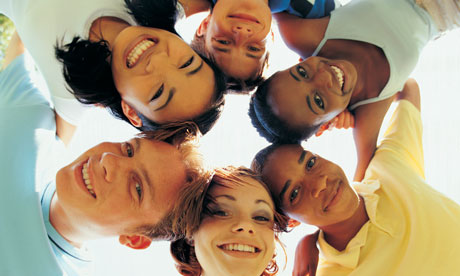 smiling teenagers