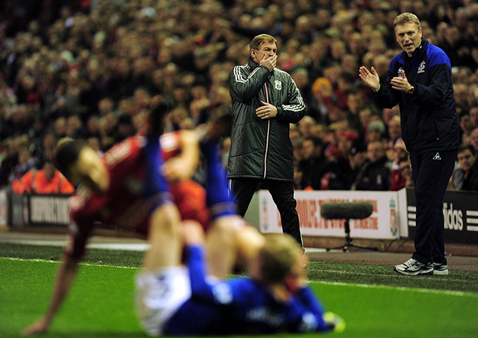 Liverpool v Everton: Liverpool manager Kenny Dalglish and Everton manager David Moyes