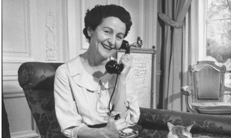 Black and white lady telephone